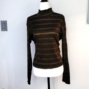 DONNA ladies sparkly black/bronze top, XL